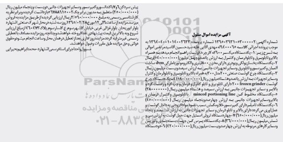 مزایده,مزایده قسمتی از املاک مازاد بانک ملی اداره امور شعب استان فارس