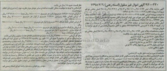 مزایده,مزایده پلاک ثبتی اموال غیرمنقول اسناد رهنی