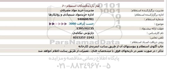 استعلام, استعلام چسب كرافت 3000