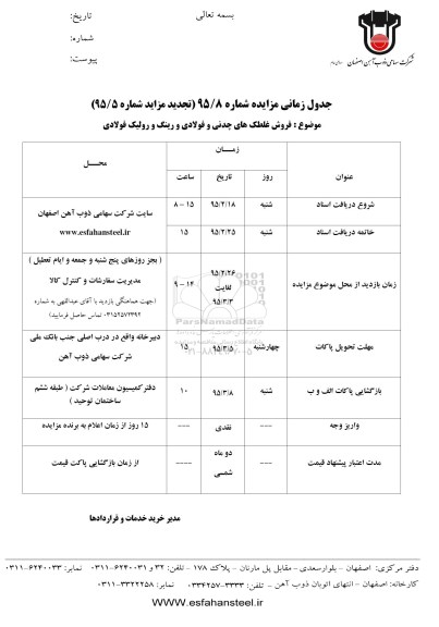 مزایده,فروش غلطک های چدنی و فولادی