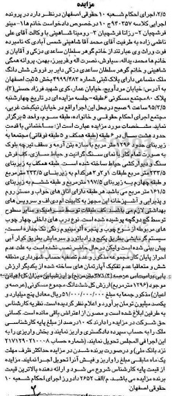مزایده,مزایده ششدانگ ملک ساختمان با قدمت هشت سال در شش طبقه
