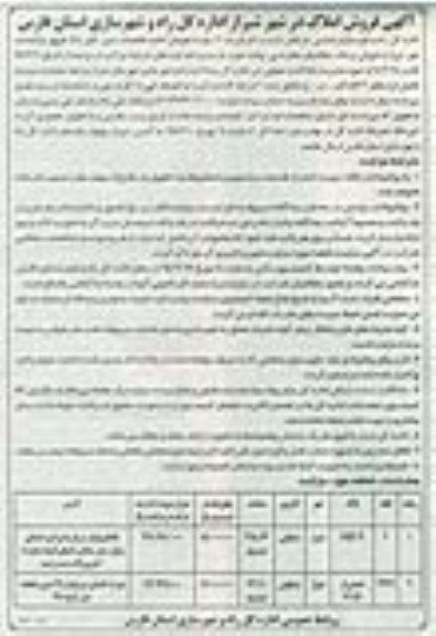 مزایده,مزایده فروش دو قطعه ملک مسکونی در شهر شیراز