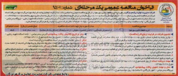 فراخوان مناقصه عمومی یک مرحله ای , فراخوان مناقصه  خرید قطعات کمپرسور هوا  نوبت دوم 