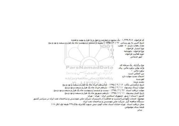 فراخوان, فراخوان خدمات نگهبانی (حراست و حفاظت)