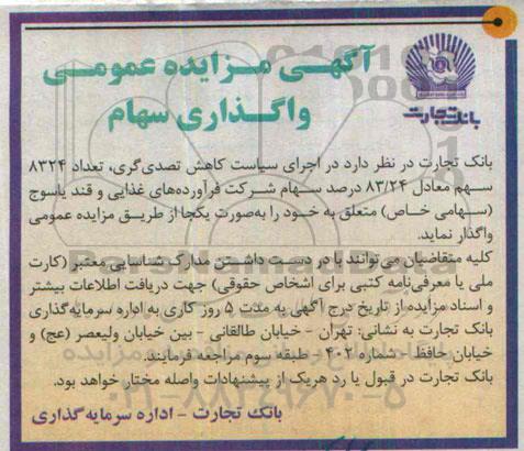 مزایده, مزایده عمومی واگذاری سهام 