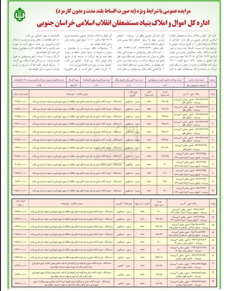مزایده,فروش املاک