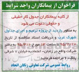 فراخوان , فراخوان بازدید از پروژه ترمیم و اجرای جداول شهرک غرب