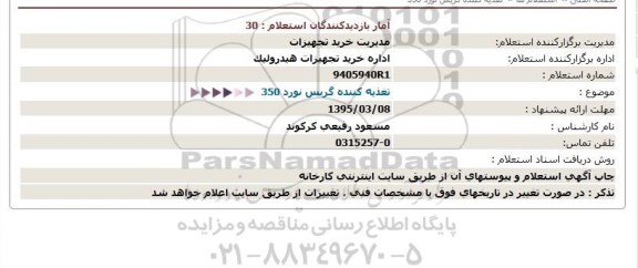 استعلام تغذیه کننده گریس نورد 350