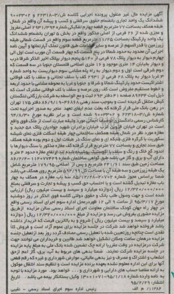 مزایده,مزایده ششدانگ یک واحد تجاری به انضمام حقوق سرقفلی و کسب و پیشه 