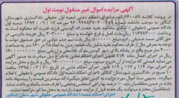 مزایده,مزایده یک قطعه زمین به ابعاد 25 در 160متر