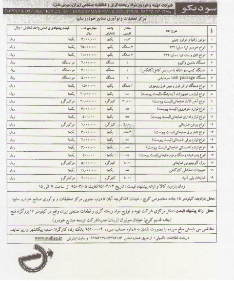 مزایده, مزایده فروش موتور زانتیا و موتور چینی و ...