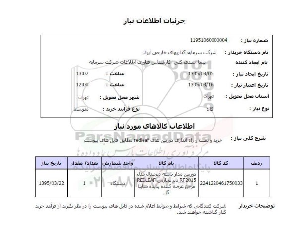 استعلام  , استعلام  خرید و نصب و راه اندازی دوربین های redleaf