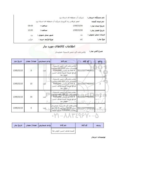 استعلام , استعلام  واشر تخت گرد جنس لاستیک منجیددار