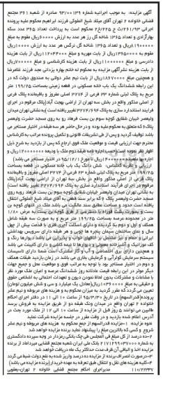 مزایده,مزایده ششدانگ خانه مسکونی در قطعه زمینی 199.25متر