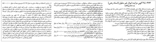 مزایده,مزایده ششدانگ پلاک ثبتی بخش یک قم