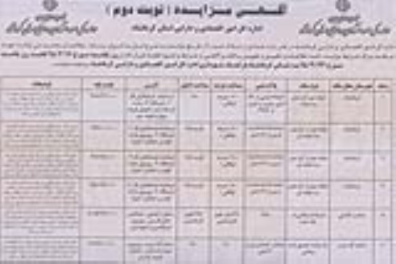 مزایده,مزایده فروش تعدادی از املاک نوبت دوم