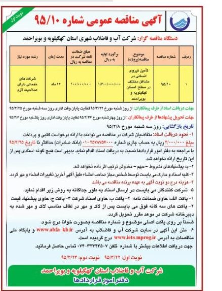 آگهی مناقصه عمومی , مناقصه تامین نیروی انسانی در مشاغل مختلف ...