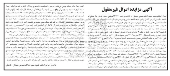 مزایده,مزایده ششدانگ پلاک ثبتی بخش یک سمنان 