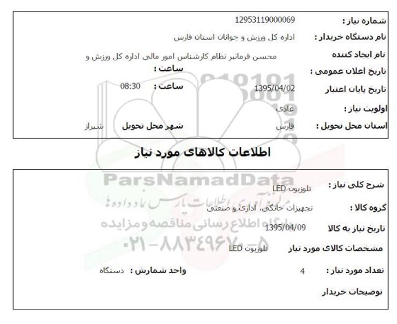 استعلام, استعلام تلویزیون LED