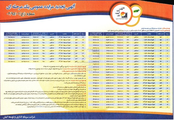 مزایده تخصیص 37 قطعه زمین نوبت دوم