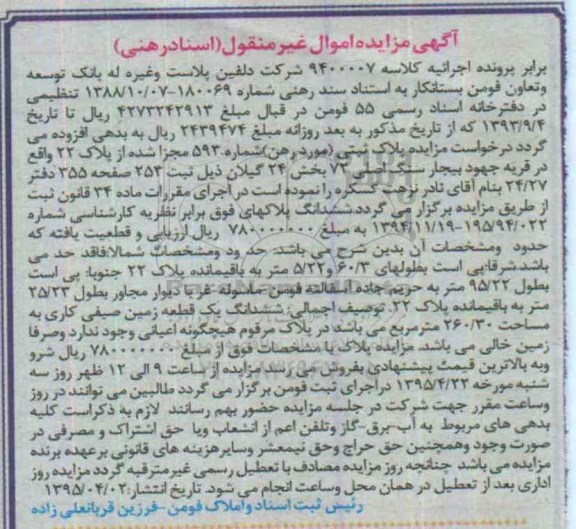 مزایده,مزایده پلاک ثبتی بخش بیست و چهار گیلان