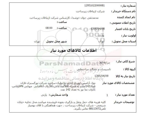 استعلام, استعلام چراغ 36*4  