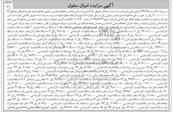 مزایده لیست وسایل بدنسازی باشگاه