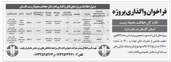 فراخوان , فراخوان توسعه، تجهیز،نگهداری و بهره برداری تفرجگاه های پارک ملی گلستان ...