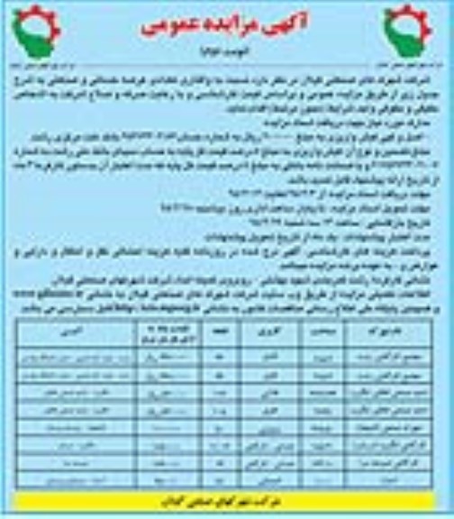 آگهی مناقصه عمومی , مزایده نسبت به واگذاری تعدادی عرصه خدماتی و صنعتی - نوبت دوم
