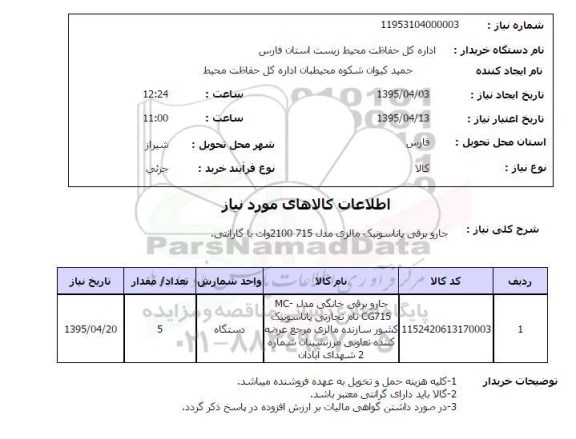 استعلام, استعلام جارو برقی پاناسونیک مالزی