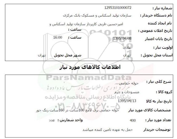 استعلام, استعلام حوله حمامی