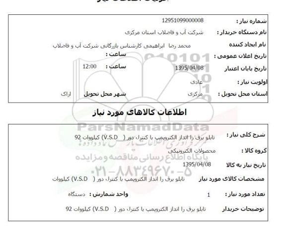 استعلام , استعلام تابلو برق را انداز الکتروپمپ با کنترل دور V.S.D