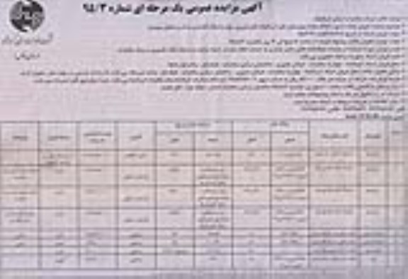 مزایده,مزایده فروش تعداد 8 مورد املاک مازاد 
