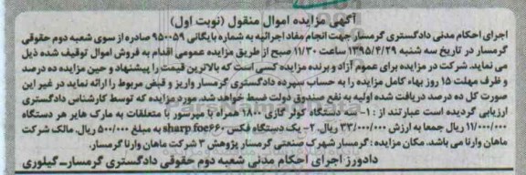 مزایده,مزایده فروش یک دستگاه فکس و سه دستگاه کولر گازی