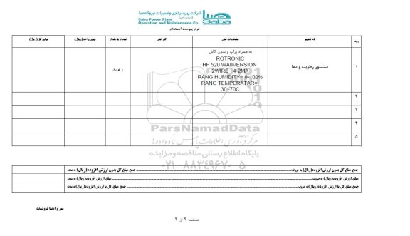 استعلام, استعلام سنسور رطوبت و دما 