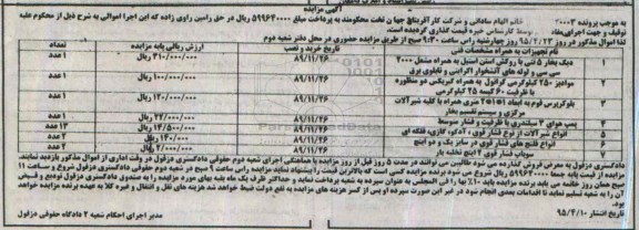 مزایده دیگ بخار ...