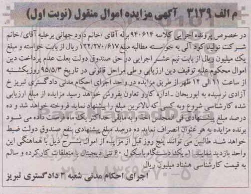 مزایده  یک دستگاه باسکول