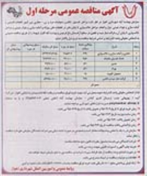 آگهی مناقصه عمومی,مناقصه مراحل تغسیل , تکفین متوفیات مرد و زن ... 95.4.9