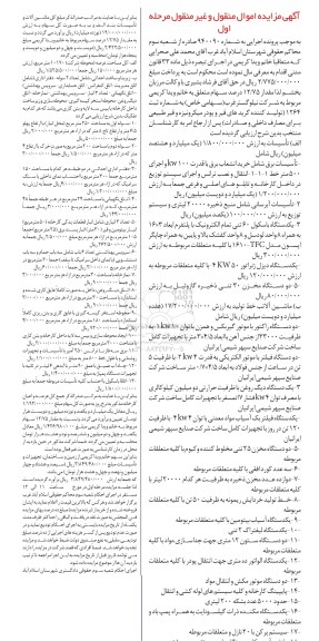 مزایده , مزایده انتقال و نصب ترانس ... مرحله اول