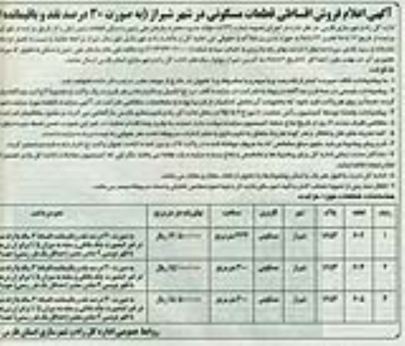 مزایده,مزایده فروش اقساطی قطعات مسکونی