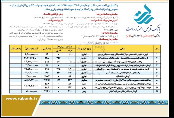 مزایده,مزایده فروش املاک و مستغلات کاربری تجاری مسکونی زمین 