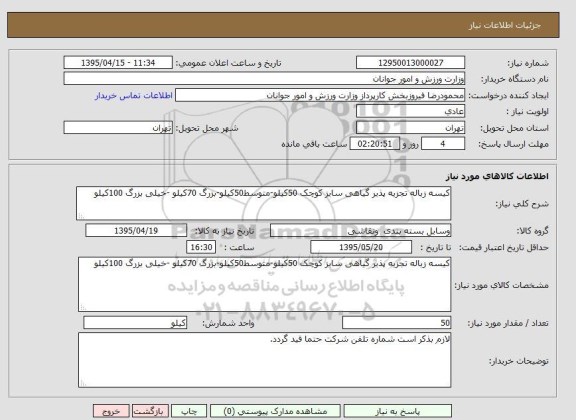 استعلام , استعلام کیسه زباله 
