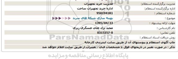 استعلام,استعلام  بهینه سازی شبکه های سرند  