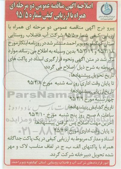 اصلاحیه , فراخوان مناقصه پروژه آبرسانی مجتمع باباکلان-اصلاحیه