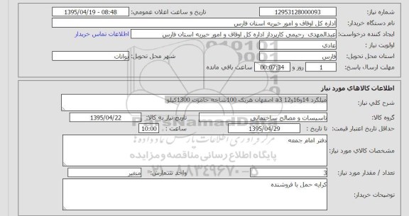 استعلام, استعلام میلگرد 14 و 16 و 12 و a3 اصفهان هریک 100 شاخه خاموت 1300 کیلو 