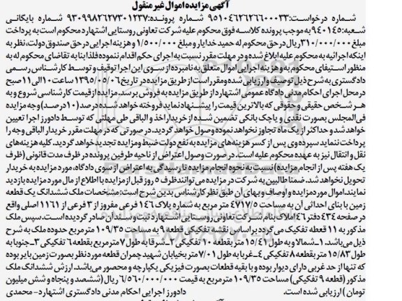 مزایده,مزایده ششدانگ زمین با بنای احداثی 4717.5متر