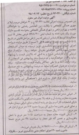 مزایده,مزایده یکباب خانه با عرصه 112.5متر به صورت دوکله