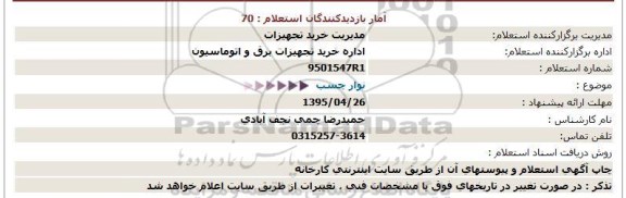 استعلام , استعلام نوار چسب 95.4.21