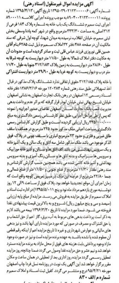 مزایده,مزایده ششدانگ یکباب خانه مساحت 333.30متر