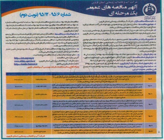آگهی مناقصه های عمومی یک مرحله ای , مناقصه عملیات اجرایی حفر چاه های عمیق تامین اب شرب روستایی حسین آباد دودانگه.... نوبت دوم 